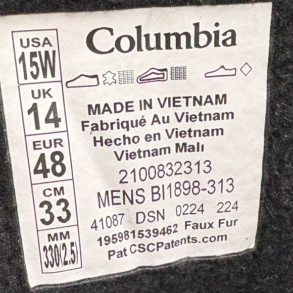 Men's Columbia Fairbanks Omni-Heat Olive Green Boot Size 15 Wide - Picture 3 of 15